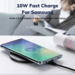 Free Shipping TOPK 10W QI LED Fast Charging  LED Portable Universal Mobile Phone Wireless Charger Pad