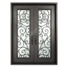 French exterior modern entry security screen door wrought iron  double glass doors entrance wrought iron door and window