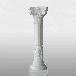 Front door carved marble column and marble pillar round designs
