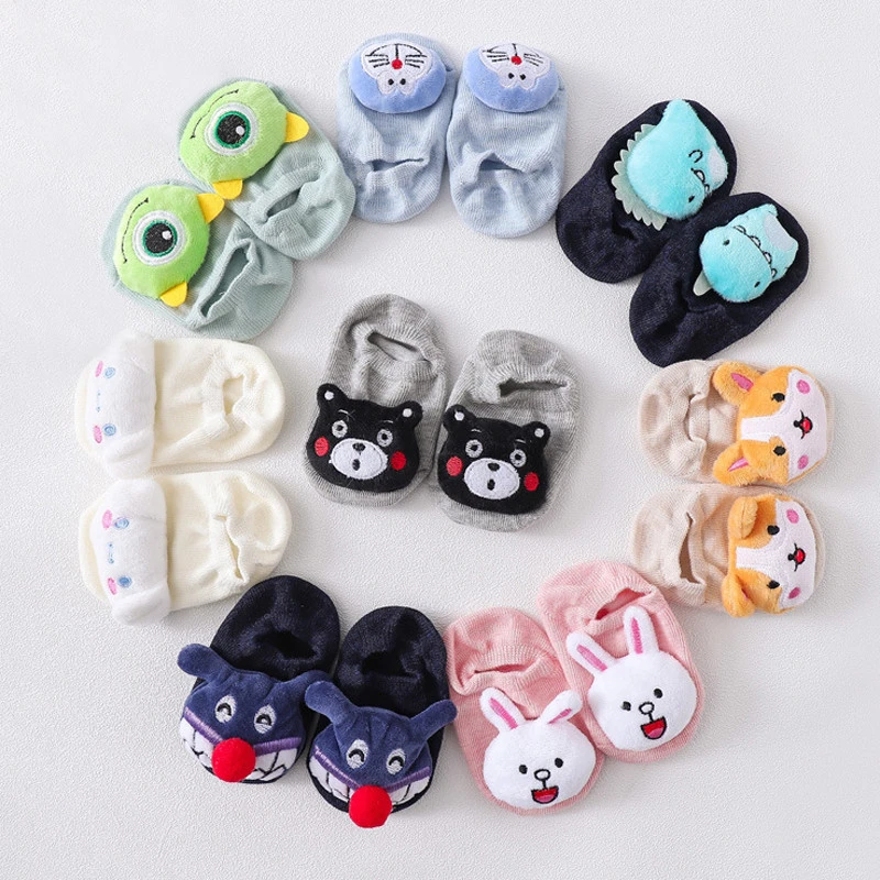 Fun Cartoon Newborn Infant Toddler Kids Kiss Baby Letter Rubber Sole Soft Anti Slip Baby Shower Gifts Cute Doll Toy Floor Socks