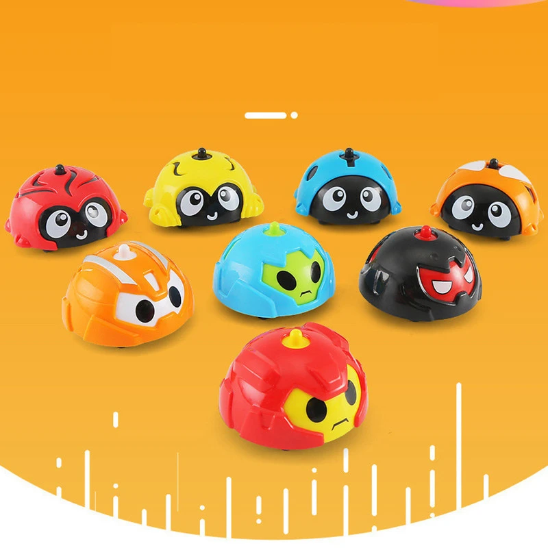 Fun toys top mini gyro Flip Flip spinning finger cars battling top push and go car beetle game friction powered vehicles gift