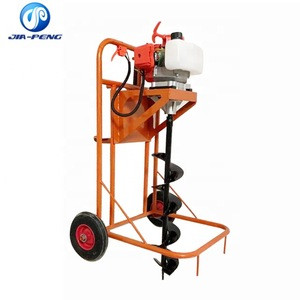 Gasoline hole digger with hand rack or 52cc earth drill with hand rack and ground drill with trolley