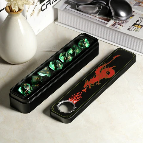 Buy Gemstone Dice D&d Engraved Dnd Glass Dice Green Handmade Stone ...
