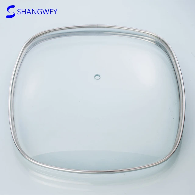 Glass Lid Manufacturer OEM Size Square Oval Tempered Glass Lid for Cookware