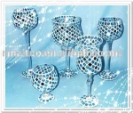 glass mosaic vase,glass mosaic candle holder ,glass hurricane craft