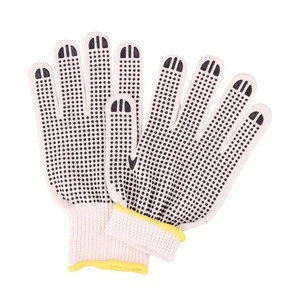 Glove Of Cotton GMG Mitten PVC Dotted Black Rubber Glove With Cotton Glove Liner