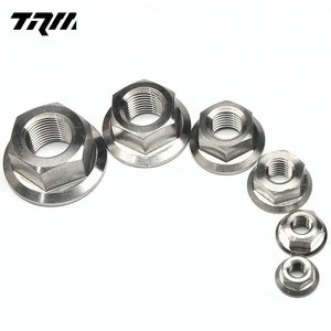 Gold M6 Din6923 nylon lock titanium flange Nuts for Motor