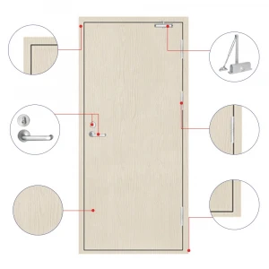 golden supplier traditional simple design composite single open wooden door fire rated