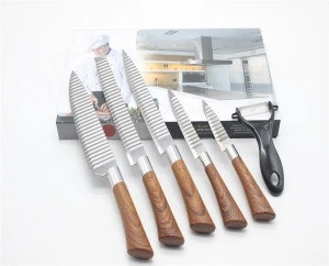 good quality 6pcs stainless steel kitchen knife set with gift box packing