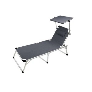 Good quality aluminum adjustable sun beach lounger bed with sunshade