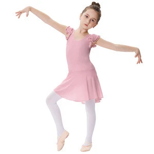 Grace Karin Children Kids Girls Cap Sleeve Round Neck Cotton Skirted Training Dance wear Leotard CL010659