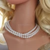 Grade AAAA+ 10-11mm big round freshwater pearl chains high quality flawless cultured pearl string round zero scar pearl strand