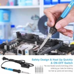Green K016 21 in 1 Electric Soldering Iron  Adjustable Temperature Solder With Multimeter Tips Handheld Storage Box EU/US