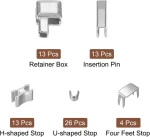 H Bottom Stops Metal Brass Sustainable Zippers Wire Zip Slider Repair Kit, Aluminium for Clothes Sewing Zippers Nylon Zippers