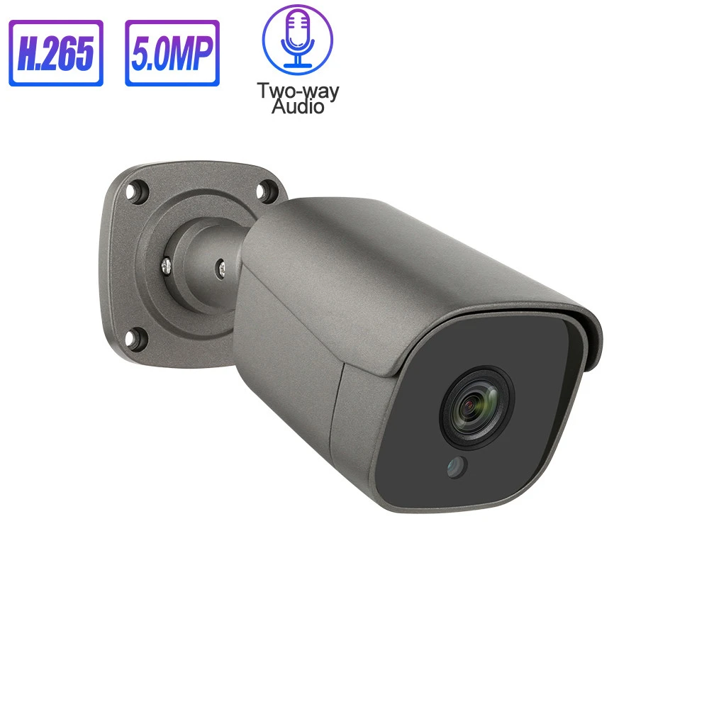 H.265 5MP HD 48V POE IP Camera Human Motion Detect Two Way Audio AI Camera CCTV System