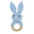 Import Handmade Hook Line Rabbit Baby Rattle 100% Cotton Raw Wood Animal Teether from China