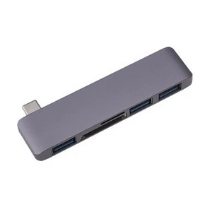 Hankpower USB C Hub 5 in 1 USB3.0 Power Supply+Card Reader SD TF Type C Adapter