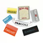 Heat cut woven neck collar labels sew in clothing tags