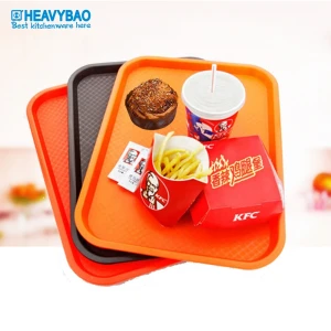 Heavybao Restaurant Service Non-slip Plastic Buffet Fast Food Serving Trays For Canteen Use
