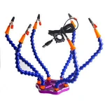 Helping Hands Third Hand Soldering Tool 6 Flexible Arms RC Six Arm Soldering Station With USB FAN Swiveling Alligator Clip