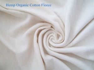 Hemp organic cotton bamboo cotton fleece GOTS knitted  fabric wholesales