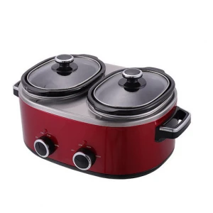 High Electric Slow Cooker 2-Pot Small Mini Saucepan Food Warmer With Adjustable Temperature