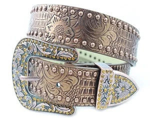 High-end western beaded belts with rhinestones