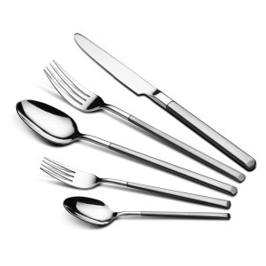 High grade 5pcs stainless steel 18/10 flatware with spoon and salad fork