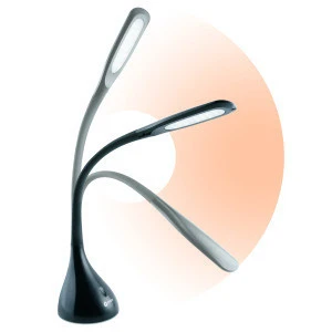 High Grade Creative Curves LED Desk Lamp with USB &amp; Multi Color Temps, Black