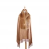 High quality faux fox fur shawl Fashion elegant knitted winter warm ladies shawl