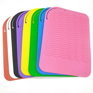 High Quality Heat Insulation Silicone Mats  silicone Hair Irons Pads Curling Iron Styling Station Mats