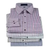 high quality hot selling Cotton tencil polyester fabric plaid long-sleeved men&#39;s classic stand collar shirt