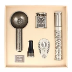 High Quality luxury Cigar 6 Pieces Tools Set With Cigar Cutter Ashtray Tube Lighter Punch for club