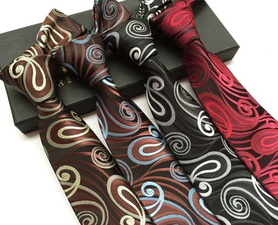 High-quality polyester silk mens fashion paisley necktie