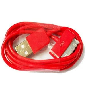 High Quality Red Platinum USB 30-Pin Data Cable for iPhone 3GS/4/4S and iPod