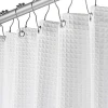High Quality Waffle White Pattern Polyester Waterproof Shower Curtain
