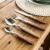 Import High Quality Wood Handle Silver Set flatware Stainless Steel Cutlery Set from China