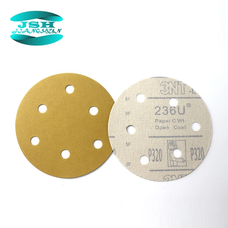High Quality Yellow Gold Hook and Loop Abrasive Sanding Disc Grinding Discs