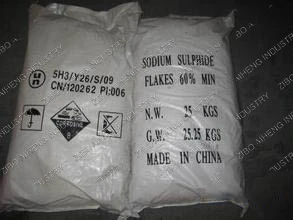 High Quality Yellow or red Flake 60% min Sodium Sulphide