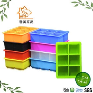 HIMI 6 cavity Cool Large Silicone Ice Cube Mold 3D Ice Tray Ice Cream Tools