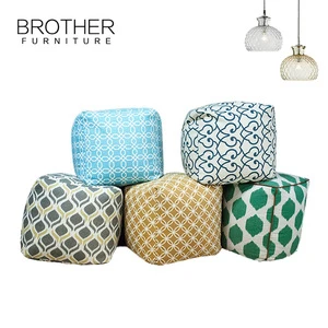 Home Furniture upholstered stool pouf ottoman for bedroom