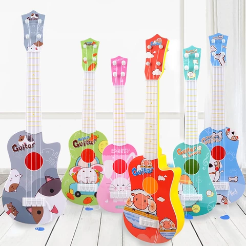 Hot Children Toy Simulation Instrument Mini Four Strings Can Play Enlightenment Music Toy Little Guitar