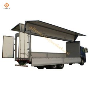 HOT SALE 16FT wood with Aluminum Material BUENOWT027 Hydraulic Control Wing Opening Van Body for Renault Truck