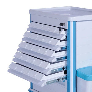 Hot sale ABS hospital Color double-sided medicine delivery cart Trolley