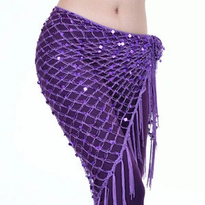 Hot sale cheap fashion belly dance fishnet belts sexy Belly dance hip scarf Performance Wear for women