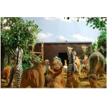 Hot Sale Handmade Wooden Arts Crafts Woodwork Small Human and Animal Figures Noah's Ark