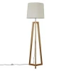 Hot sale living room customizable modern simple tripod frame solid wood floor standing lamp
