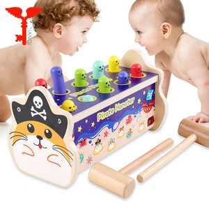 Hot sale preschool educational children pounding bench wooden hammer toy for kids