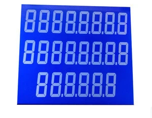 Hot sale transparent lcd display Custom Size Monochrome 7 Segments 6 digits 70pin LCD Panel Display for Fuel dispenser