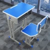 Hot sell wholesale single double wood plastic adjustable school furniture desk manufacturers for sale